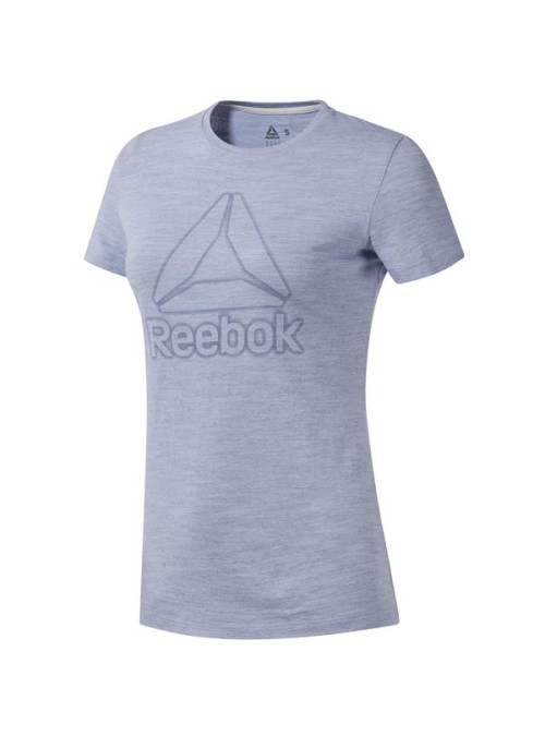 Reebok Damski T-shirt Te Marble Logo Tee - Niebieski