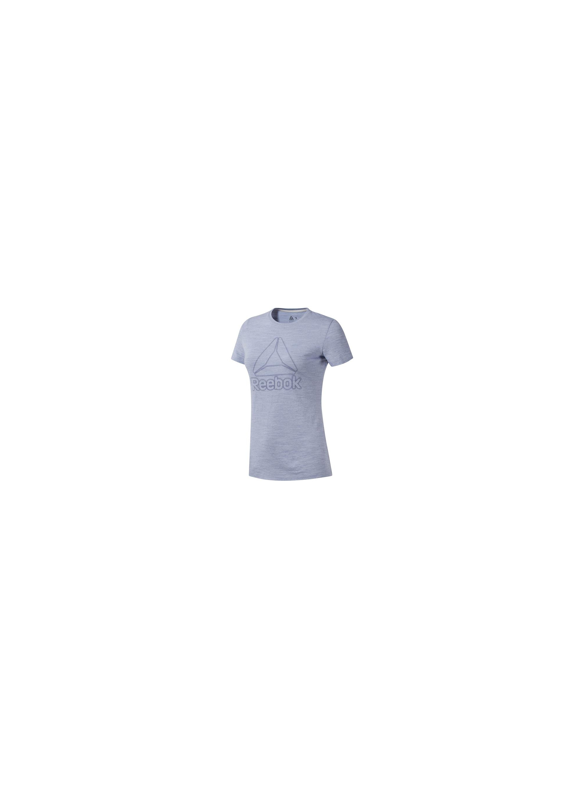 Reebok Damski T-shirt Te Marble Logo Tee - Niebieski