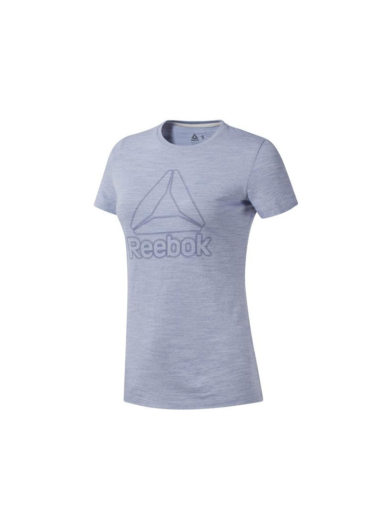 Reebok Damski T-shirt Te Marble Logo Tee - Niebieski