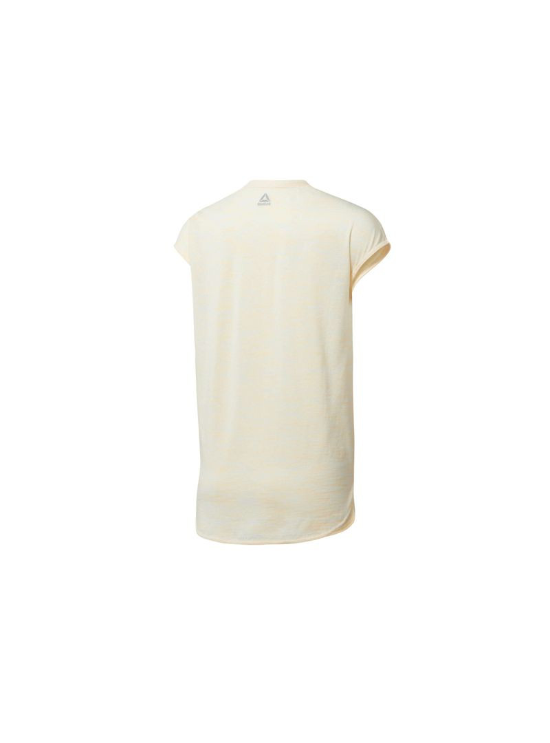Reebok Damski T-shirt EL Marble Wygodny - Beżowy