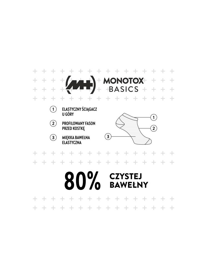Monotox Męskie Skarpety NO SHOW SOCK BLACK 3PACK Czarny