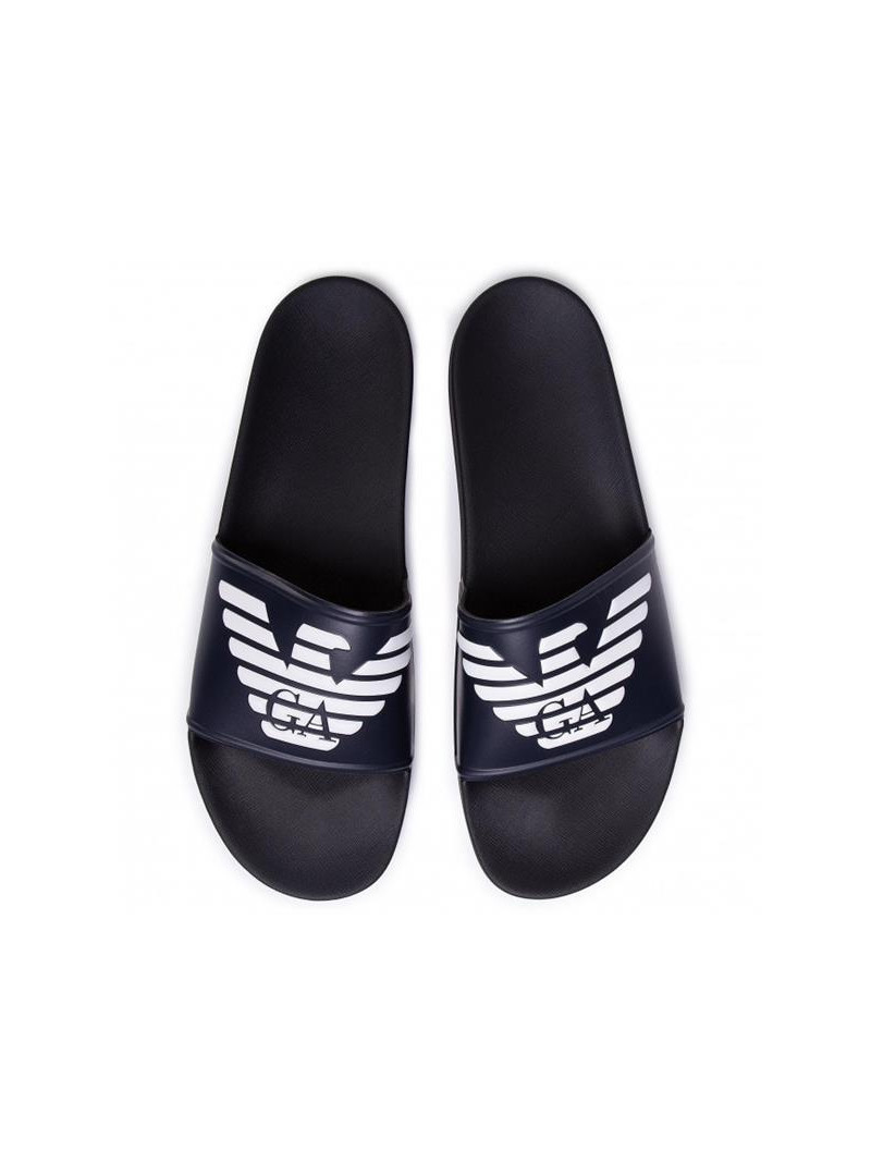 Emporio Armani Męskie Klapki Pool Mod. Slides Granatowy | Oficjalny sklep | Monotox