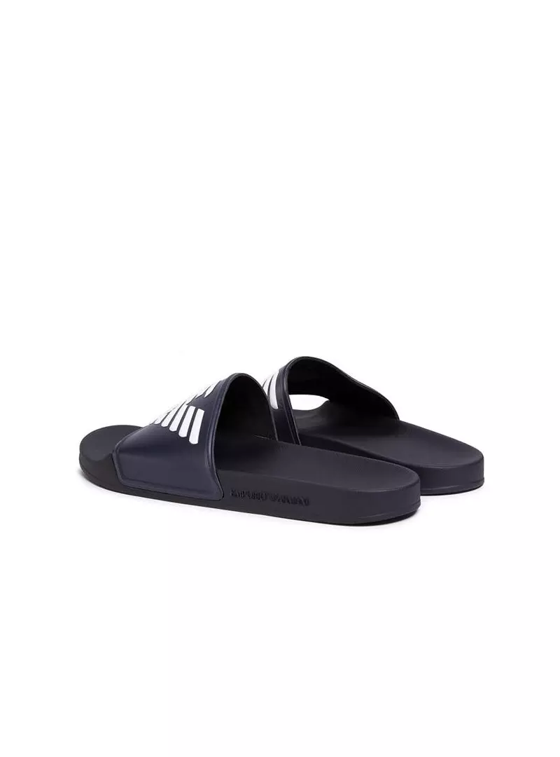 Emporio Armani Męskie Klapki Pool Mod. Slides Granatowy | Oficjalny sklep | Monotox