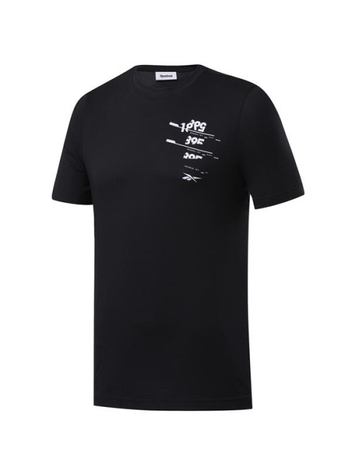 Reebok Męski T-shirt Ts Cotton Graphic Tee Czarny | Oficjalny sklep | Monotox