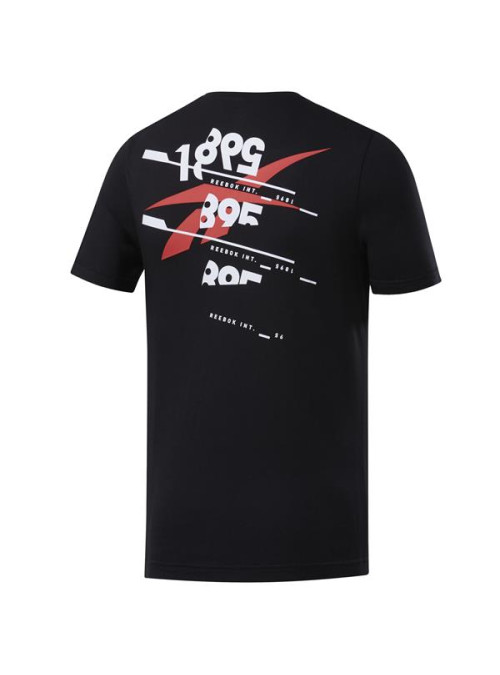 Reebok Męski T-shirt Ts Cotton Graphic Tee Czarny | Oficjalny sklep | Monotox