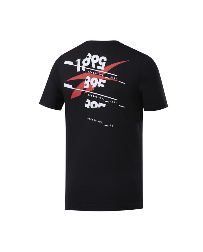 Reebok Męski T-shirt Ts Cotton Graphic Tee Czarny | Oficjalny sklep | Monotox