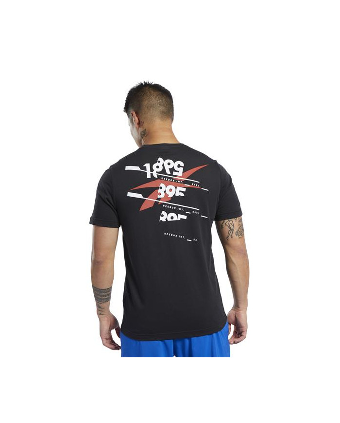 Reebok Męski T-shirt Ts Cotton Graphic Tee Czarny | Oficjalny sklep | Monotox