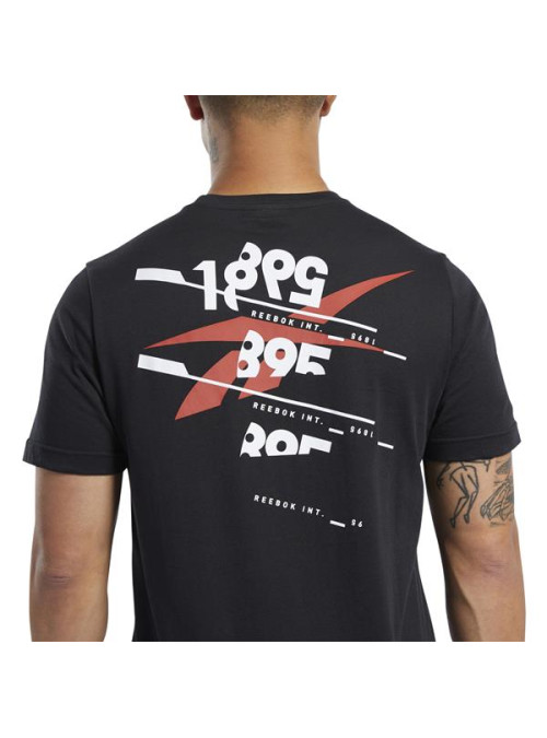 Reebok Męski T-shirt Ts Cotton Graphic Tee Czarny | Oficjalny sklep | Monotox