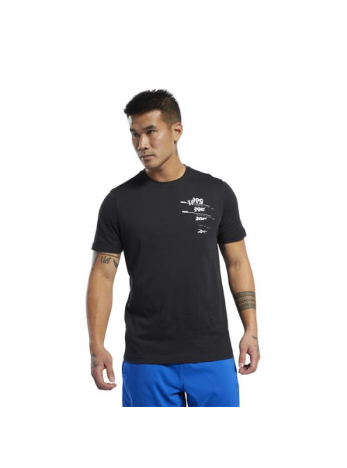 Reebok Męski T-shirt Ts Cotton Graphic Tee Czarny | Oficjalny sklep | Monotox