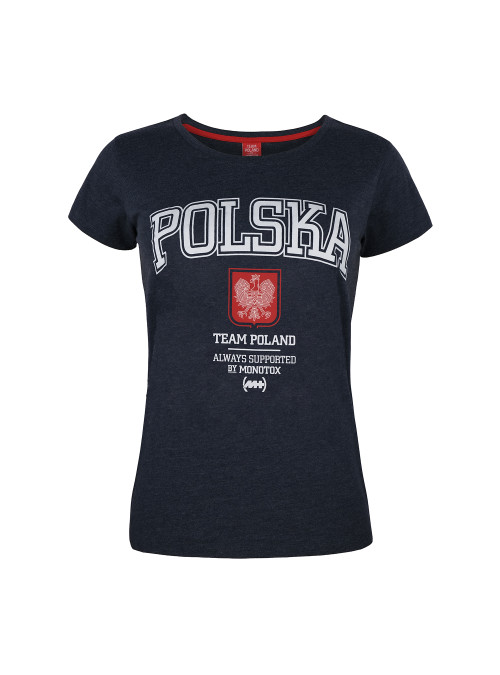 Monotox Damski T-shirt POLSKA COLLEGE W NAVY M Granatowy