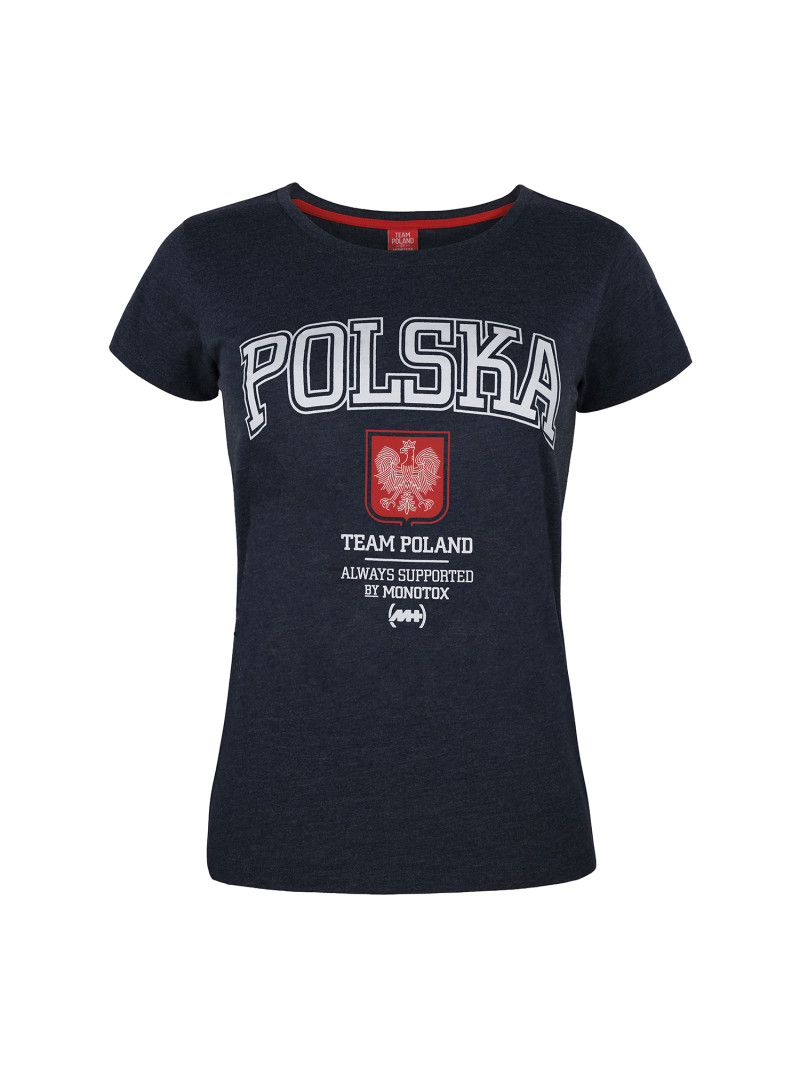 Monotox Damski T-shirt POLSKA COLLEGE W NAVY M Granatowy