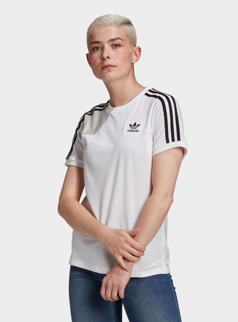 Adidas Damski T-shirt 3 Stripes Tee Biały | Oficjalny sklep | Monotox