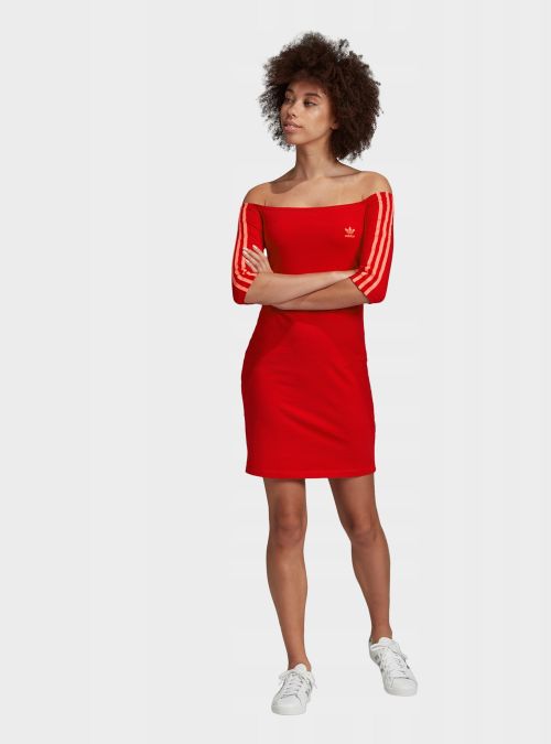 Adidas Damska Sukienka Shoulder Dress Czerwony | Oficjalny sklep | Monotox