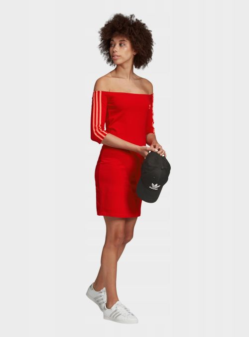 Adidas Damska Sukienka Shoulder Dress Czerwony | Oficjalny sklep | Monotox