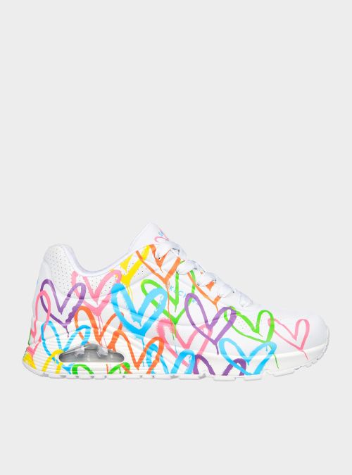 Skechers Damskie Sneakersy Uno Highlight Love Wygodne - Białe