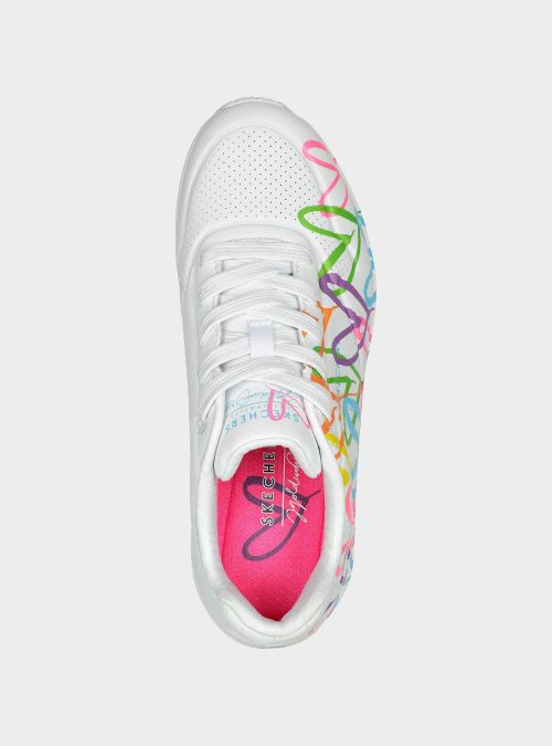 Skechers Damskie Sneakersy Uno Highlight Love Wygodne - Białe