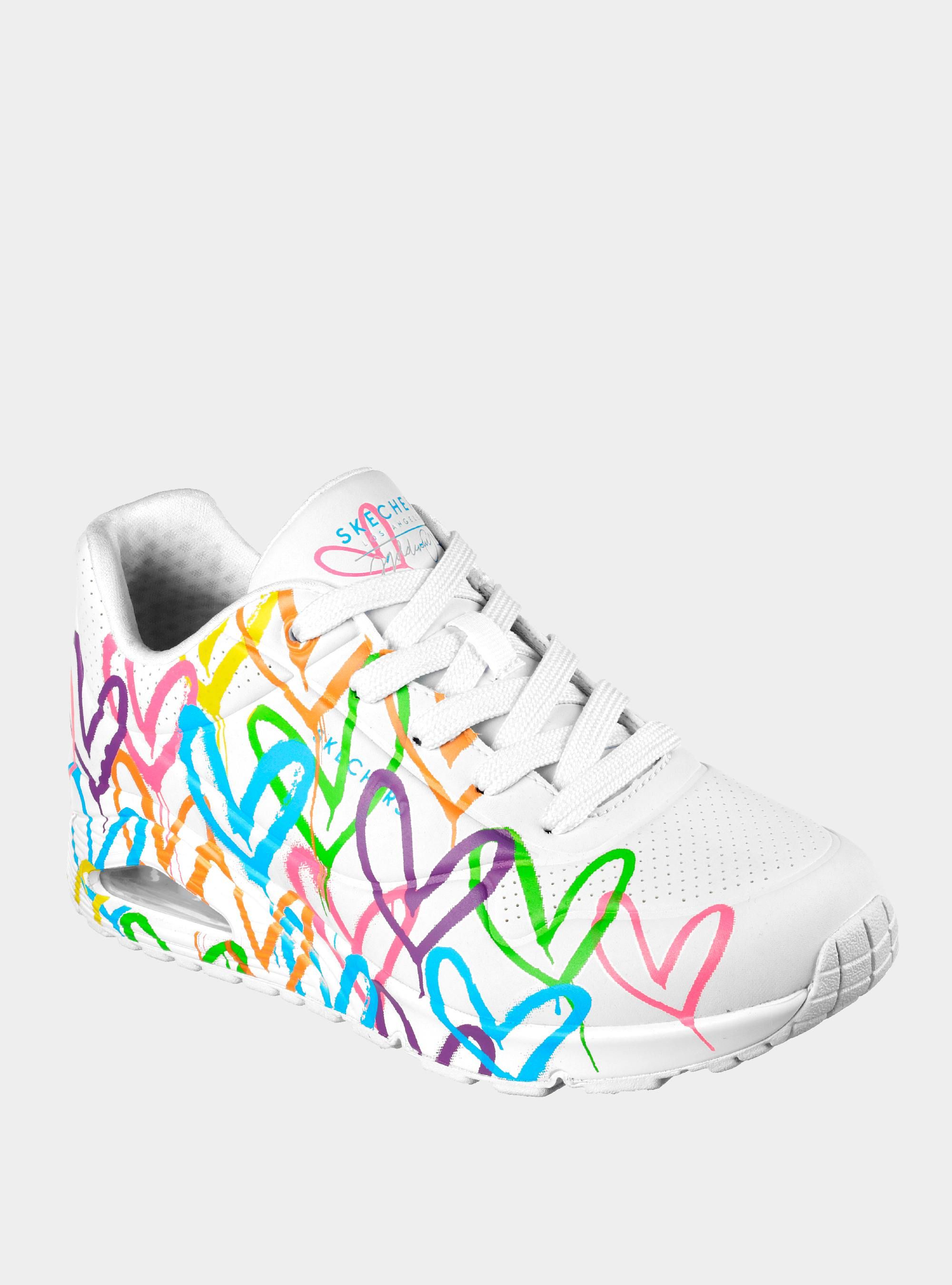 Skechers Damskie Sneakersy Uno Highlight Love Wygodne - Białe