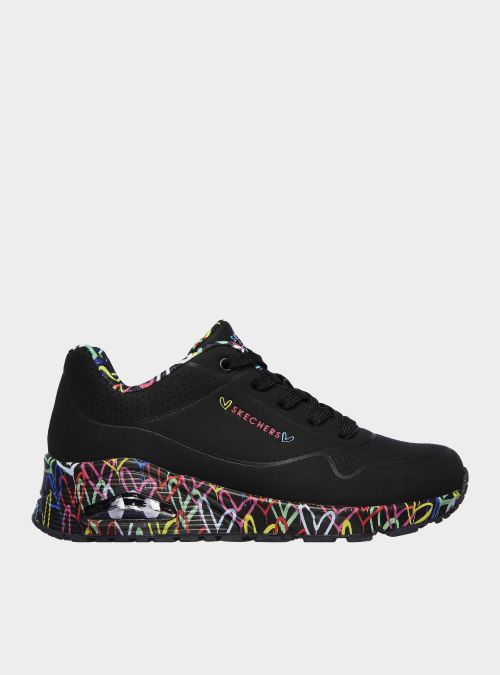 Skechers Damskie Sneakersy UNO LOVING LOVE Czarny