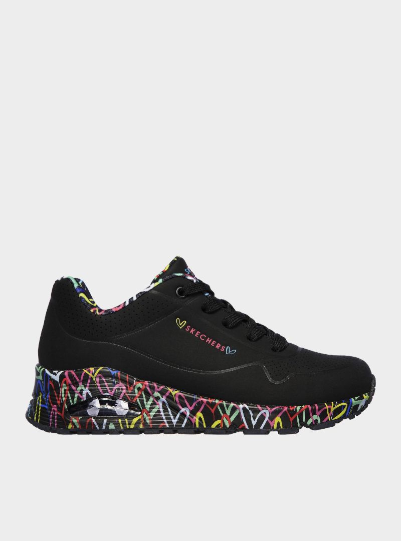 Skechers Damskie Sneakersy UNO LOVING LOVE Czarny