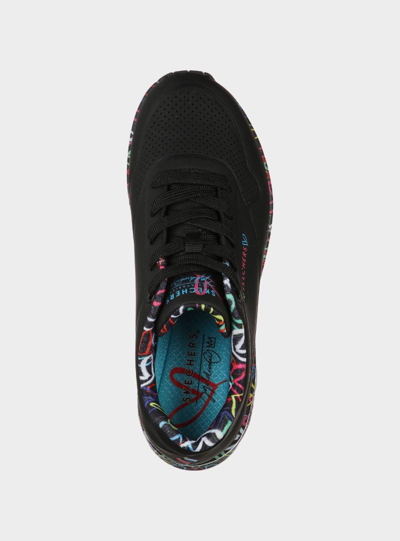 Skechers Damskie Sneakersy UNO LOVING LOVE Czarny