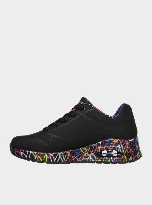 Skechers Damskie Sneakersy UNO LOVING LOVE Czarny