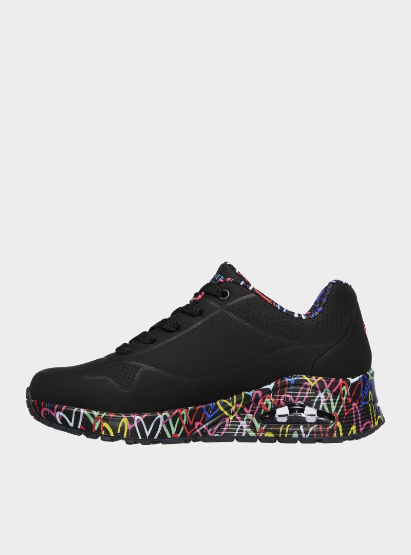 Skechers Damskie Sneakersy UNO LOVING LOVE Czarny