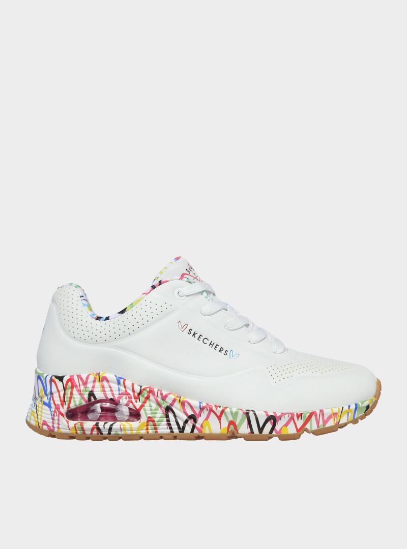 Skechers Damskie Sneakersy Uno Loving Love - Białe