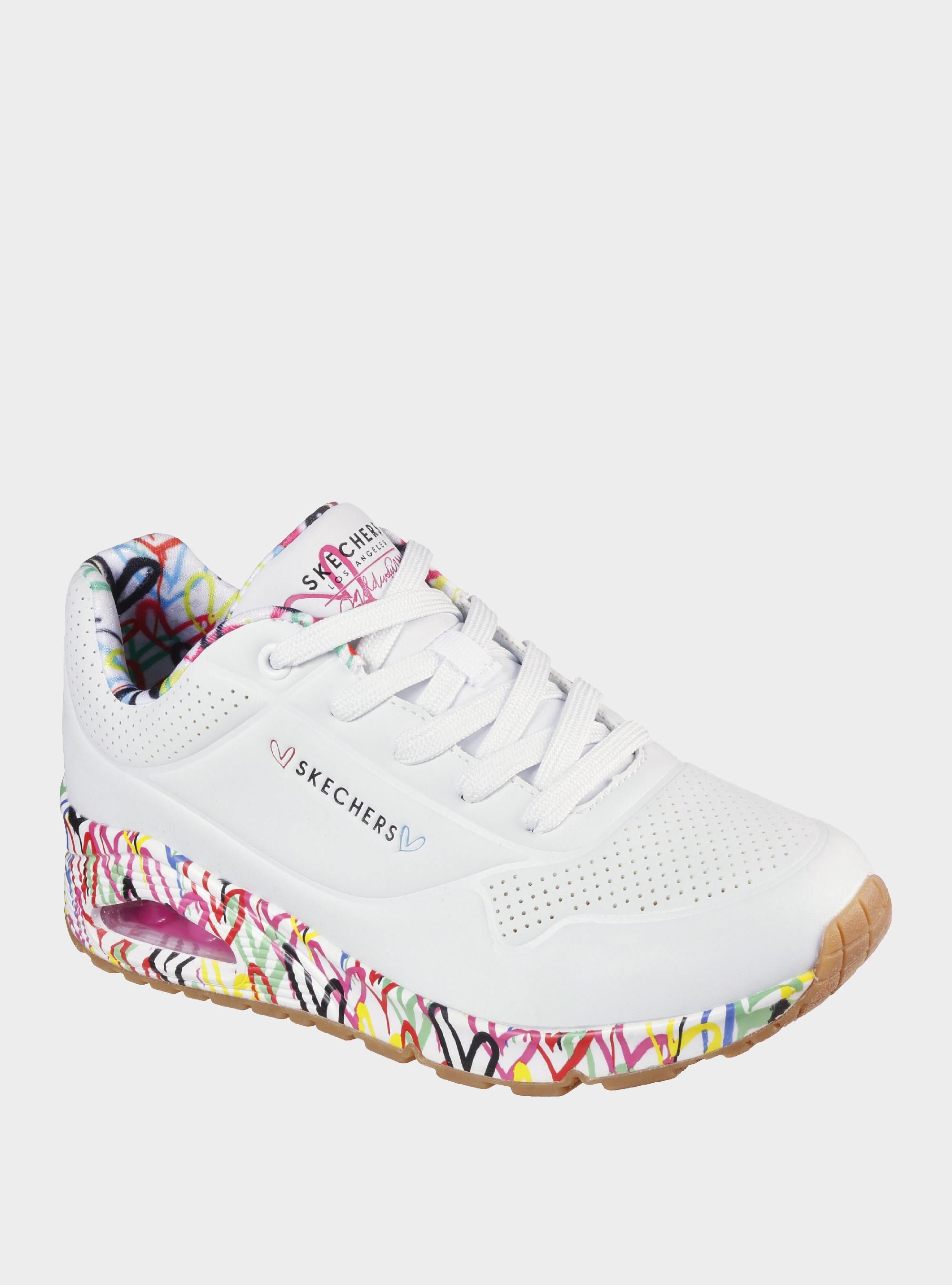 Skechers Damskie Sneakersy Uno Loving Love - Białe