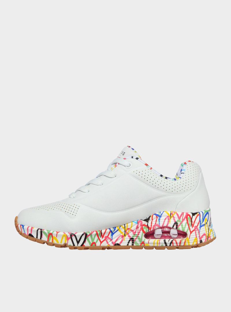 Skechers Damskie Sneakersy Uno Loving Love - Białe