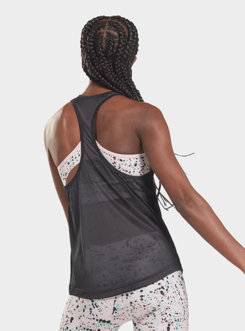 Reebok Damski Top US Perform Mesh Tank Sportowy - Szary