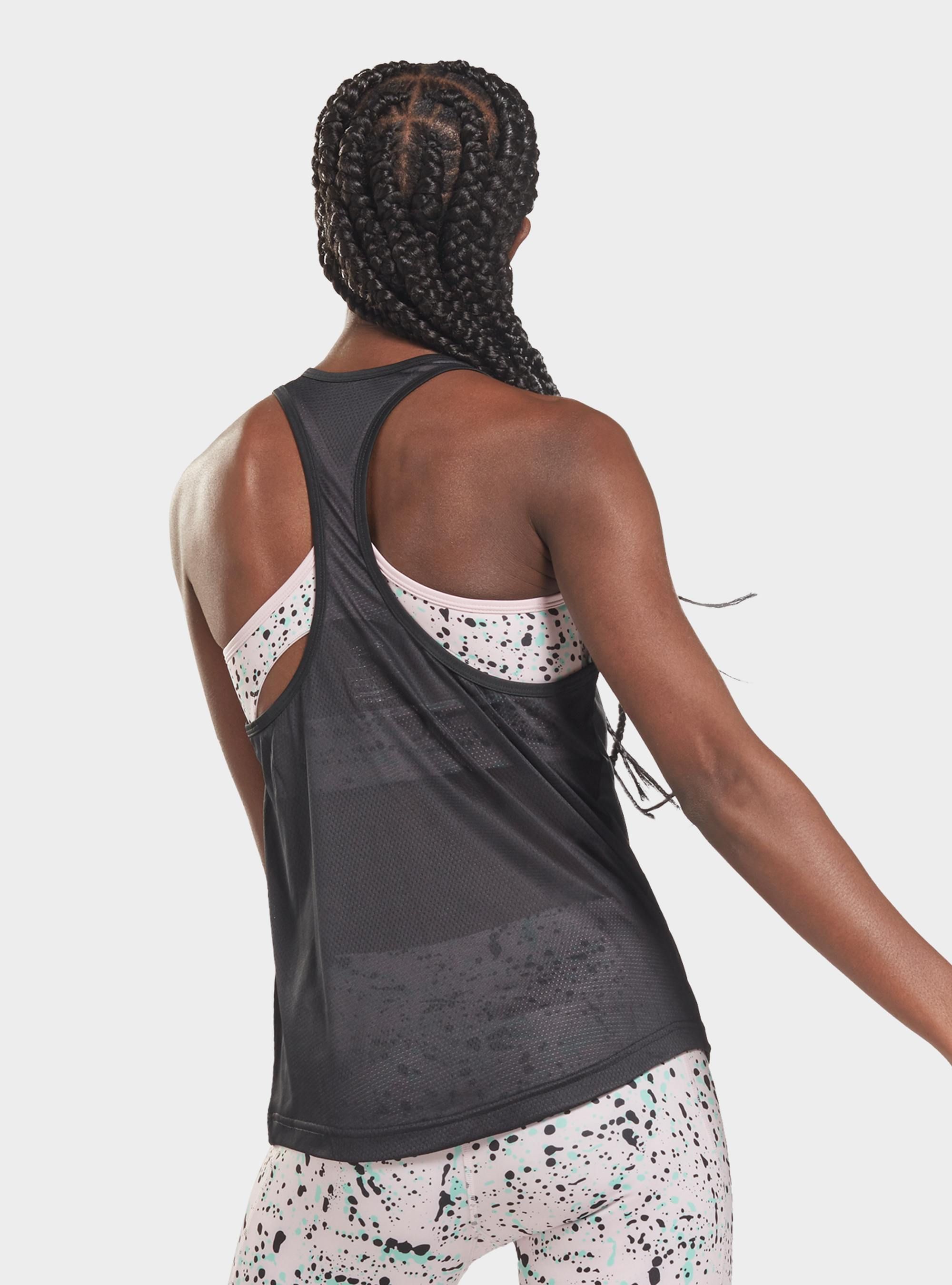 Reebok Damski Top US Perform Mesh Tank Sportowy - Szary