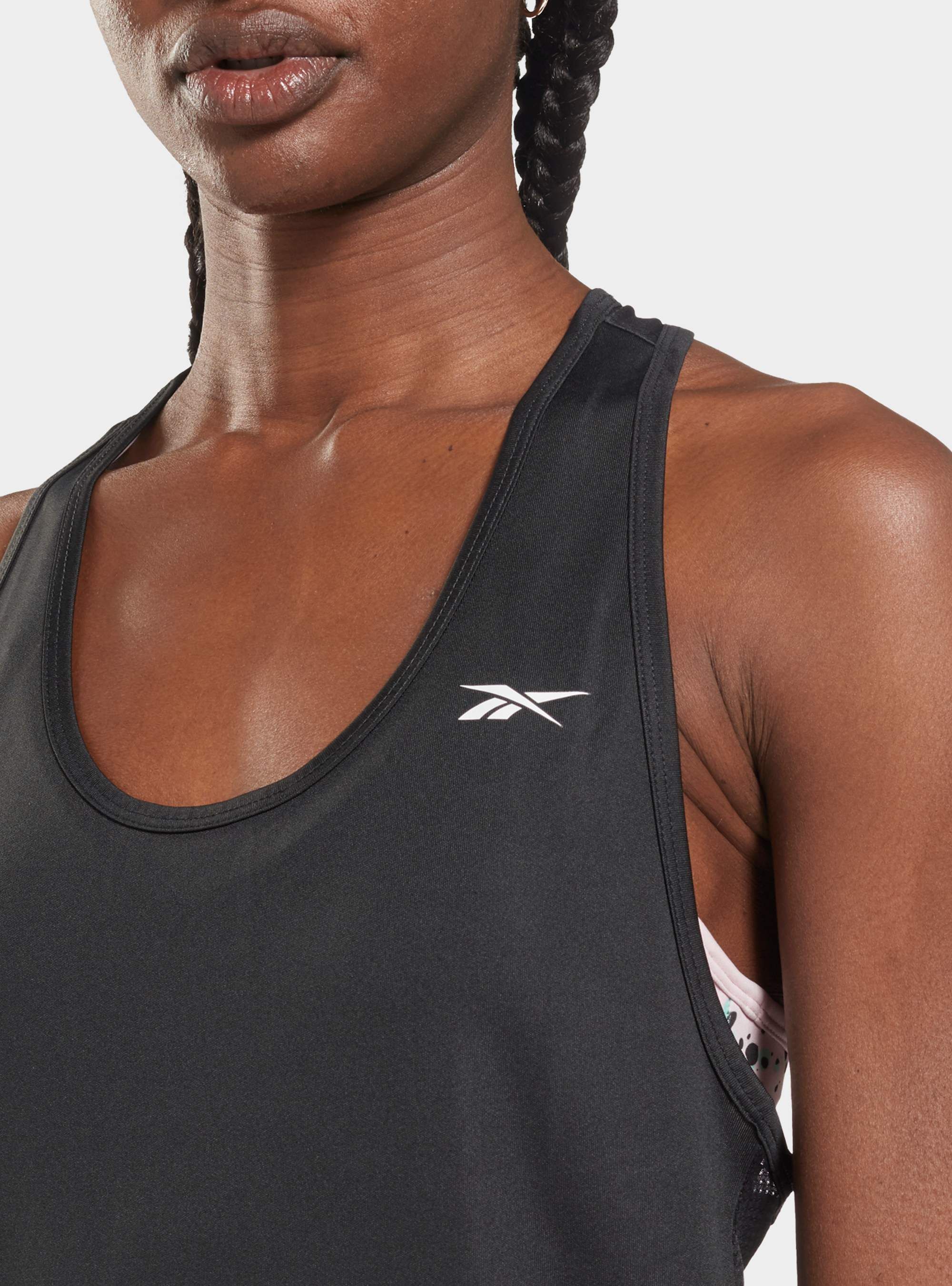 Reebok Damski Top US Perform Mesh Tank Sportowy - Szary