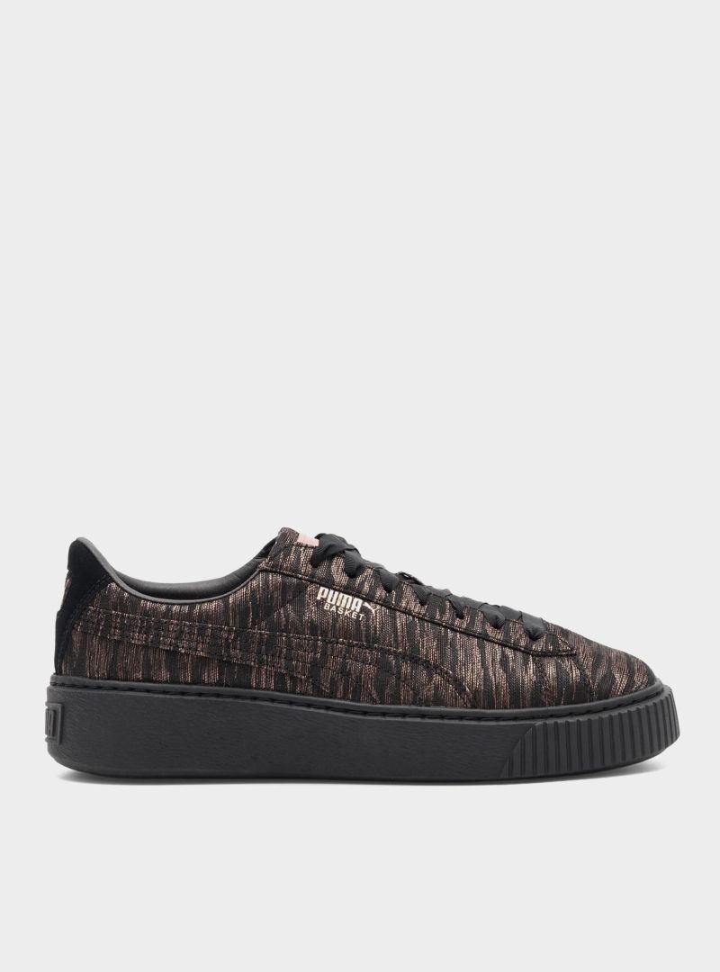 Puma Damskie Sneakersy Basket Platform VR Wmns Modne - Czarne