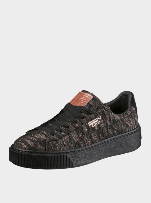 Puma Damskie Sneakersy Basket Platform VR Wmns Modne - Czarne