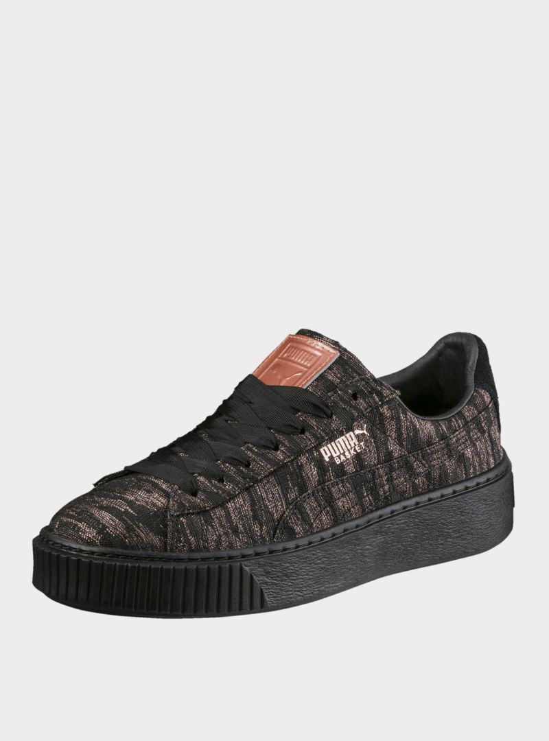 Puma Damskie Sneakersy Basket Platform VR Wmns Modne - Czarne