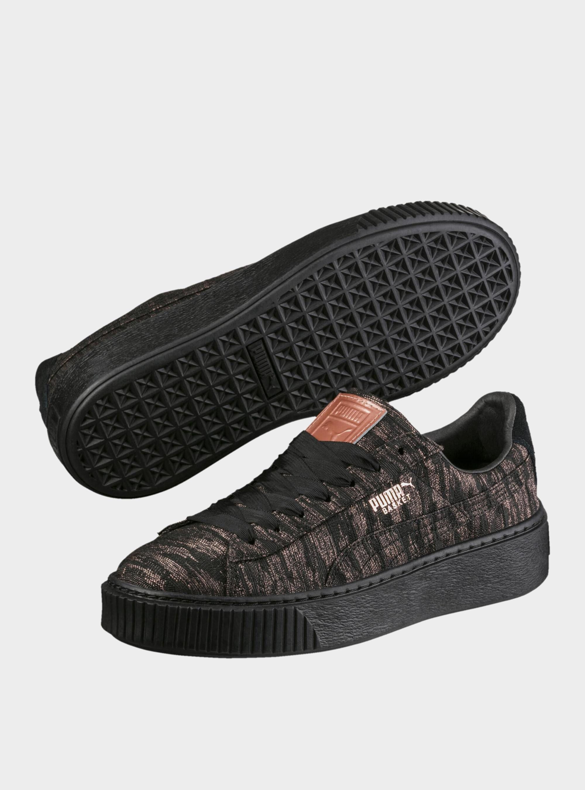 Puma Damskie Sneakersy Basket Platform VR Wmns Modne - Czarne