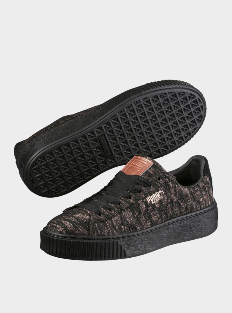 Puma Damskie Sneakersy Basket Platform VR Wmns Modne - Czarne