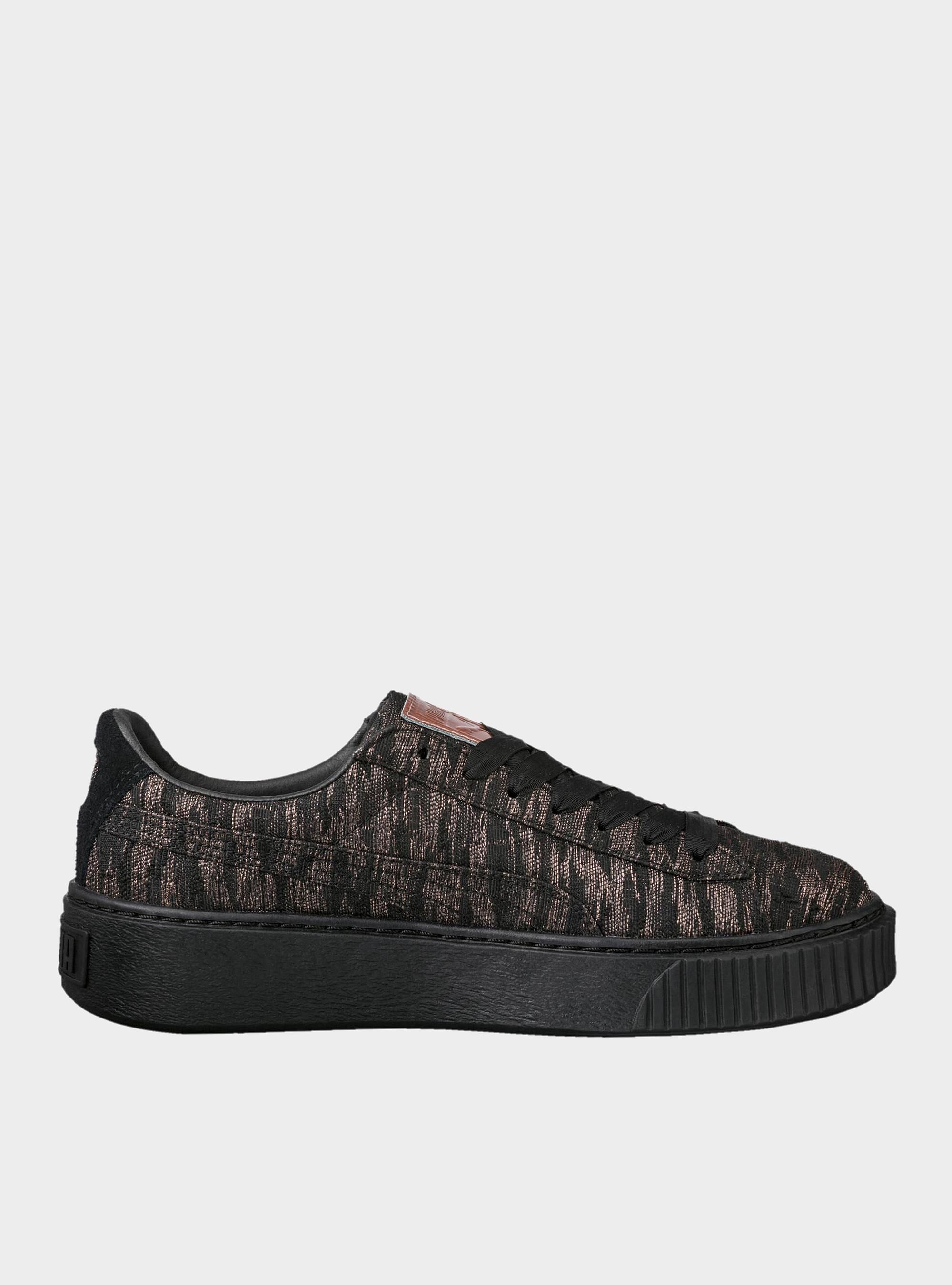 Puma Damskie Sneakersy Basket Platform VR Wmns Modne - Czarne
