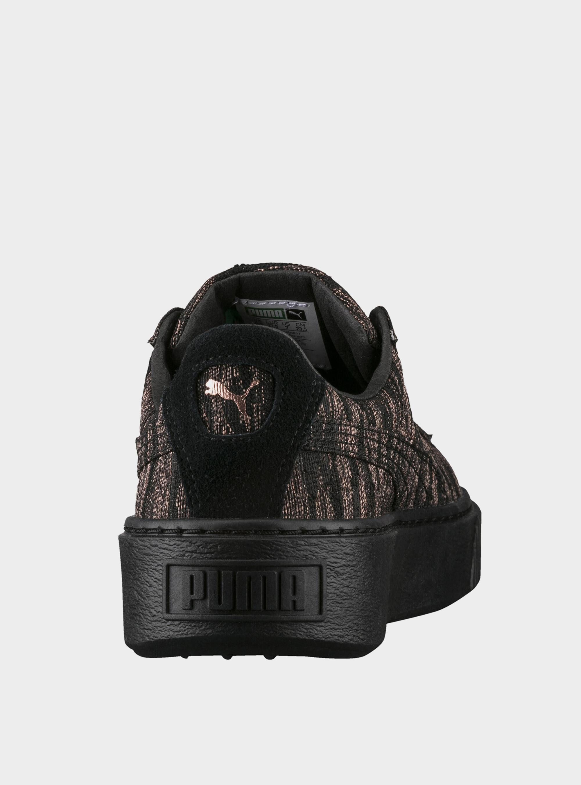 Puma Damskie Sneakersy Basket Platform VR Wmns Modne - Czarne