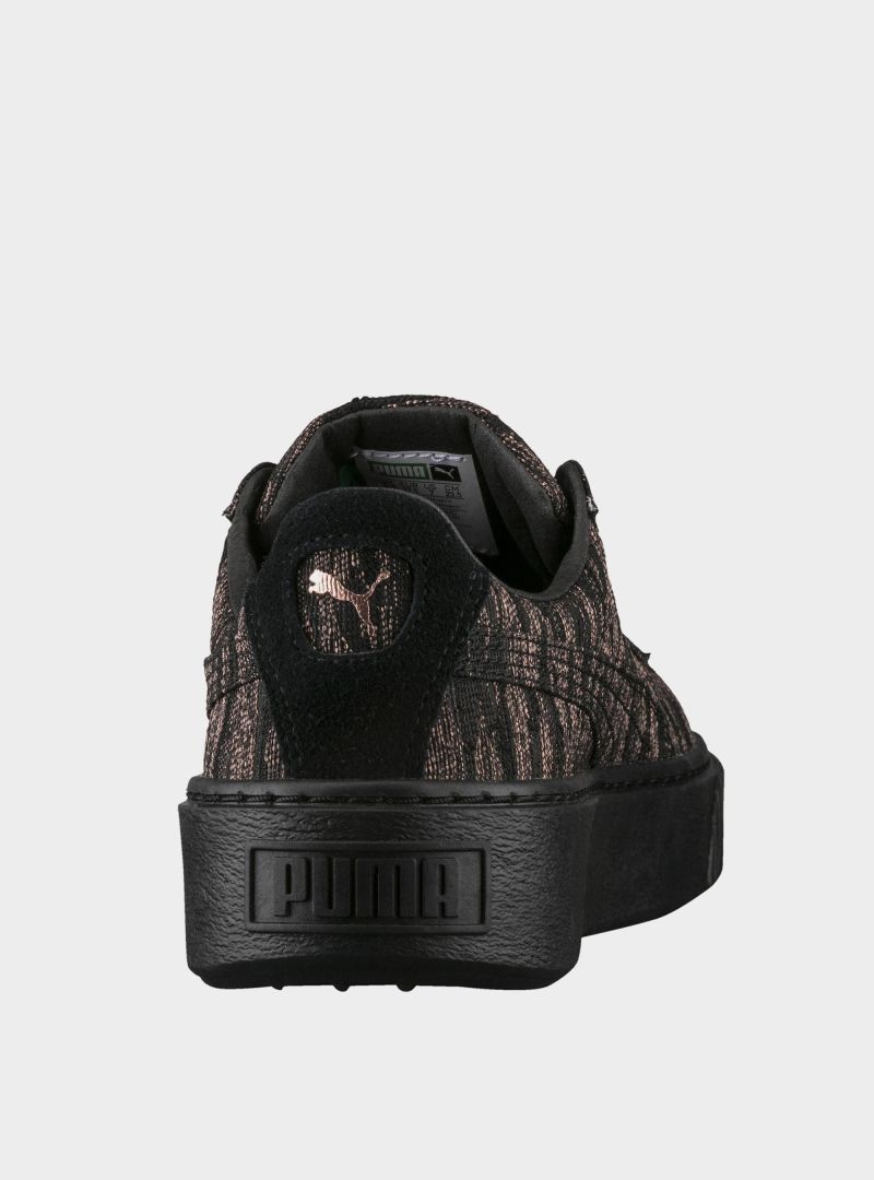 Puma Damskie Sneakersy Basket Platform VR Wmns Modne - Czarne