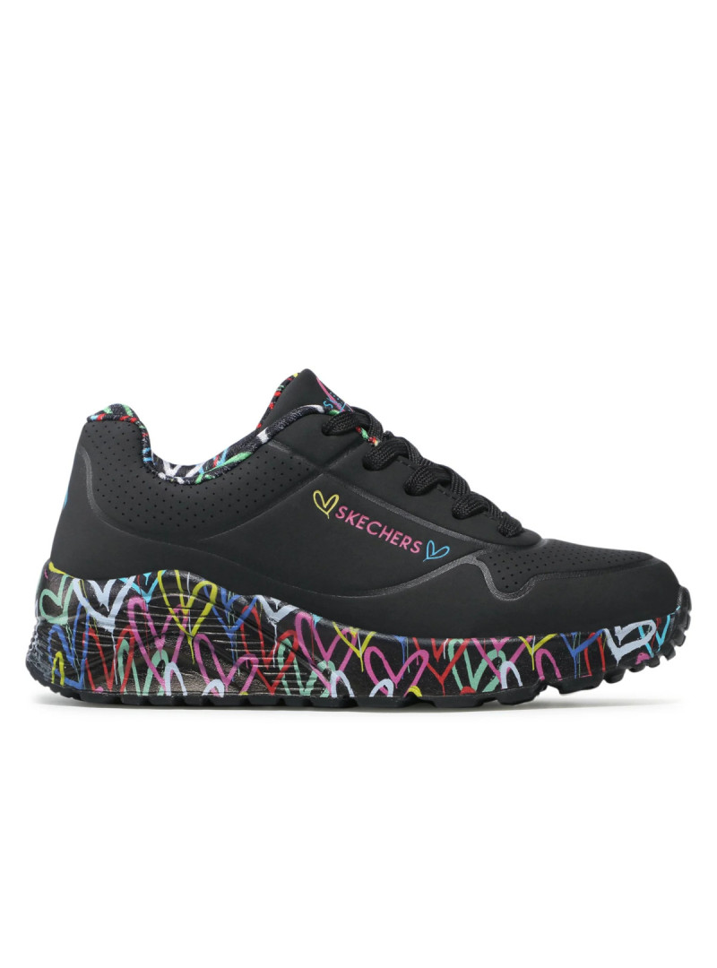 Skechers Junior Sneakersy Uno Lite Lovely Luv Dziecięce - Czarne