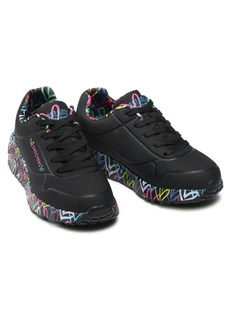 Skechers Junior Sneakersy Uno Lite Lovely Luv Dziecięce - Czarne