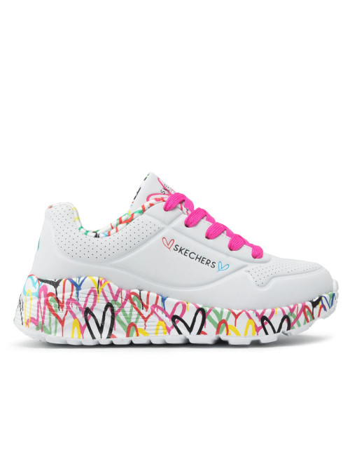 Skechers Junior Sneakersy Uno Lite Lovely Luv Stylowe - Białe