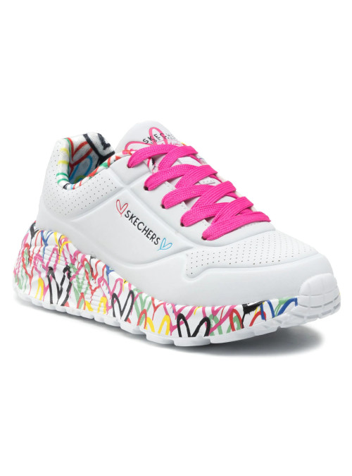 Skechers Junior Sneakersy Uno Lite Lovely Luv Stylowe - Białe