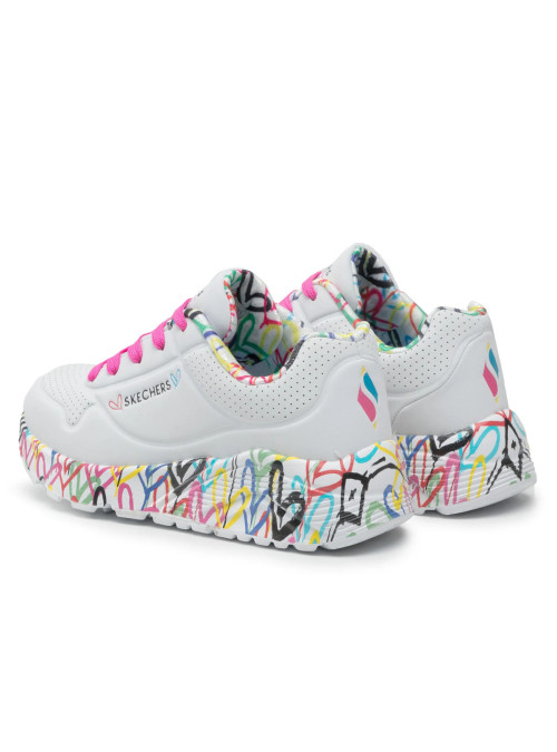 Skechers Junior Sneakersy Uno Lite Lovely Luv Stylowe - Białe