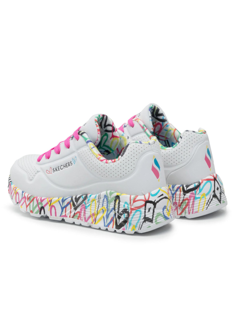 Skechers Junior Sneakersy Uno Lite Lovely Luv Stylowe - Białe