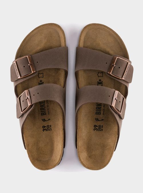 Birkenstock Męskie Klapki Arizona Birkibuc - Brązowe