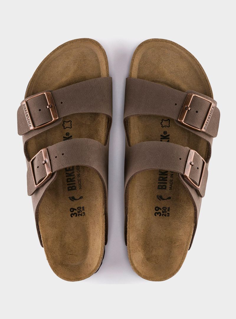 Birkenstock Męskie Klapki Arizona Birkibuc - Brązowe