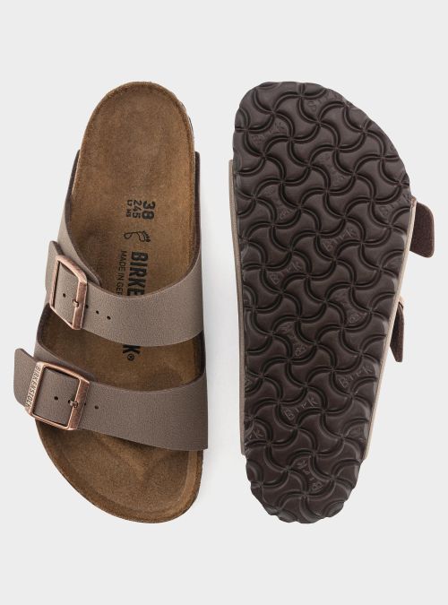 Birkenstock Męskie Klapki Arizona Birkibuc - Brązowe