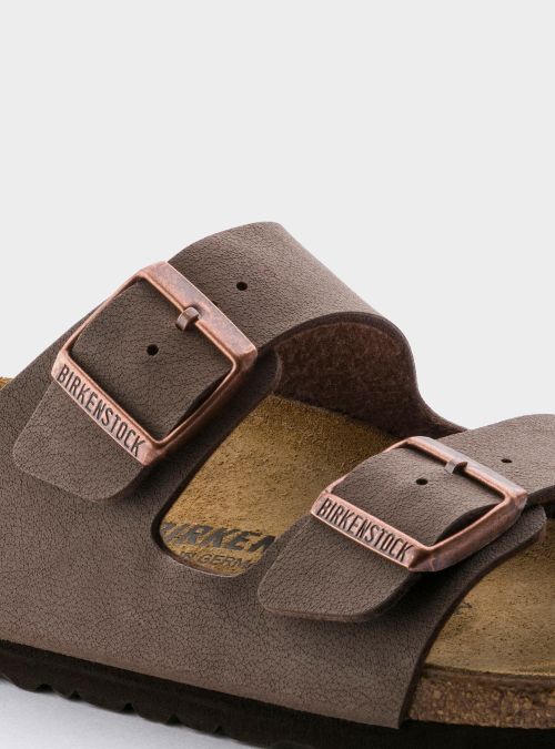 Birkenstock Męskie Klapki Arizona Birkibuc - Brązowe